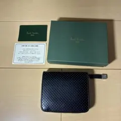新品訳【ポールスミス】本革 ストライプインセット フラップ長財布 