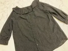 HK WORKS LONDON しまむら　ドット柄　ブラウス　フリル　可愛い