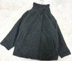人気✨美品✨ディスコート　MIX糸ブークレミドルスタンドコート　チェスターコート