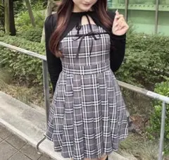 evelyn プリーツセットワンピース チェック
