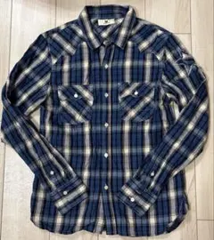 美品 キムタク、亀梨着用 Ｍ　ネルシャツ ブルー サイズMのサムネイル