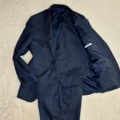 スーツカンパニー 3ピーススーツ 170cm 4Drop ネイビー チェック