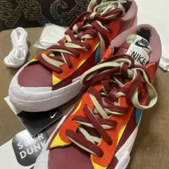 28.0】NIKE×SACAI×KAWS BLAZER LOW TEAM RED