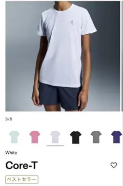 On Core-T ランニングシャツ ホワイト　running レディースのサムネイル