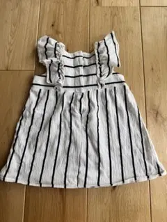 H&M フリル付きストライプワンピース