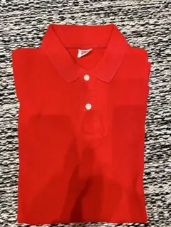 Hanes ポロシャツ レッド 半袖 無地　Lのサムネイル