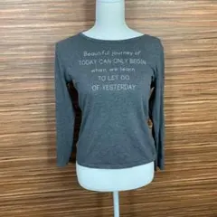 クッキー ハウス Tシャツ Mサイズ ロゴ 灰色 グレー 長袖 レディースのサムネイル
