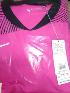 Mizuno ピンク ストライプ シャツ Lサイズ