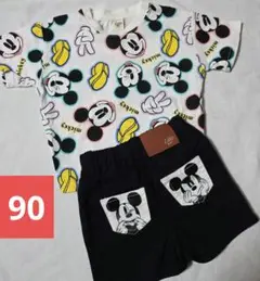 【新品・タグ付き】ミッキーマウス Tシャツ&ハーフパンツ セット 90