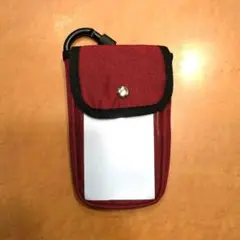 ミニポーチ カラビナ付き！タイプ③ 赤 レッド