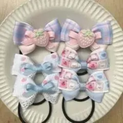 いちごモチーフ ヘアゴム 6個セット