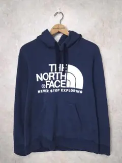 ノースフェイス ロゴフーディー◆プルオーバーパーカー/メンズSサイズ/紺
