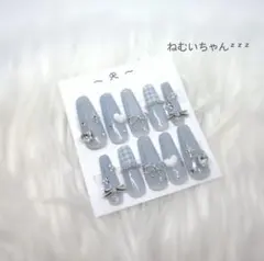 No.8 ネイルチップ 水色 ブルー 韓国 量産型 フレンチガーリー ワンホン