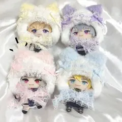 10cm にじぱぺっと おまんじゅう ぬい服 被り物 ヘッドドレス うさぎ