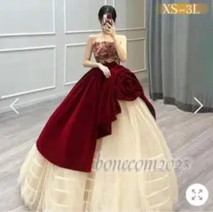 ウエディング カラードレス ボルドー パニエ・バスケットのおまけ付き