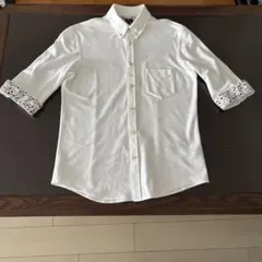 メンズ七分袖ポロシャツ風ボタンダウン