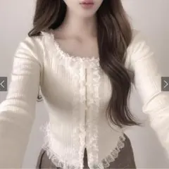 GRL レースフリルトップス(dk1564)