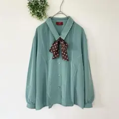 John Weit NEW YORK［M］レトロ◎ドット柄リボン◎フリルブラウスのサムネイル
