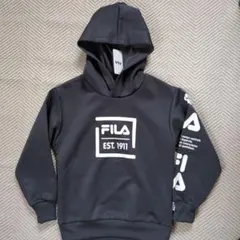 FILA フーディ　スウェット　130 チャコールグレー　パーカー