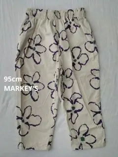 マーキーズ 95cm ロングパンツ シェフパンツ 花
