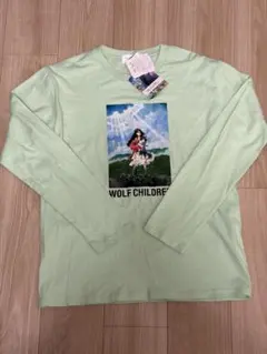 【未使用】おおかみこどもの雨と雪 長袖Tシャツ Mサイズ ミントグリーン