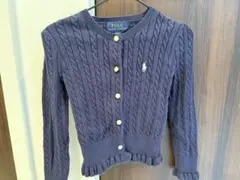 ポロ ラルフローレン ネイビー ケーブルニット カーディガン 4T