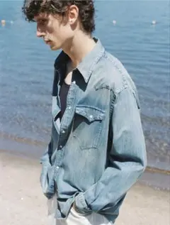 Mサイズ　LIDNM Denim Western Shirt