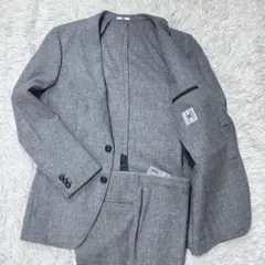 SUIT SELECT グレー ツイード調 スーツ A6 くるみボタン　七五三