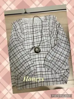 ハニーズ★チェック柄★フリル★ブラウス