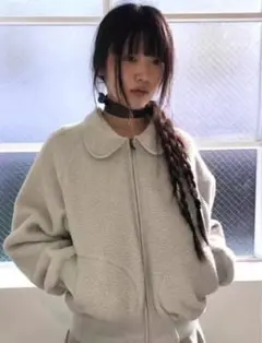 [COYSEIO コイセイオ] ラウンドカラー フリースジャケット