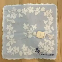 LAURA ASHLEY タオルハンカチ 花柄 ブルー