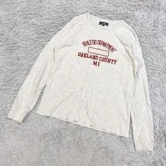 BEAMS ビームス　Vガゼット　サーマルカットソー　ロンT ビッグプリント　L