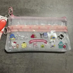 しまむら　サンリオキャラクターズ　クリアフラットポーチ