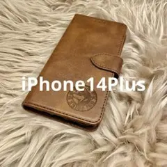iPhone14plusケース 手帳型 本革 猫 新品未使用 プレゼント