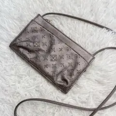 【極美品】Daily russet シボ 型押しフラットショルダーバッグ