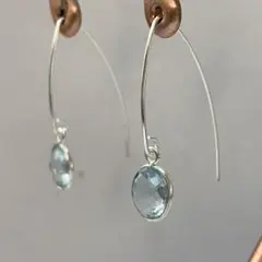 862.silver925製/スカイブルートパーズフックピアス