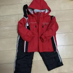 110cm カロライン　CCLTEAM スキーウェア　赤×黒　スノボ