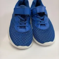 中古】21㎝〜22㎝スニーカー 青いメッシュマジックテープ付き、軽量