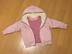 UNIQLO ボーダー長袖＆ボアパーカー　100