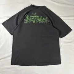 usa製90s ヘインズ 半袖tシャツ ブラック ワニ 音楽フェス 黒 XL