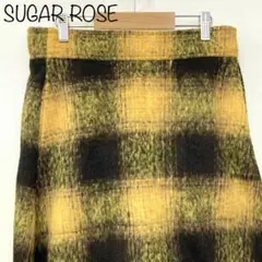 【SUGAR ROSE】チェック柄Aラインスカート　イエロー
