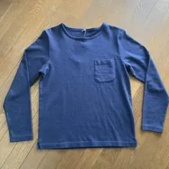 MUJI Labo オーガニックコットン天竺ボートネックシャツ　M ネイビー