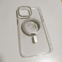 iPhone14ProMax ケース クリア カバー 360°回転スタンド