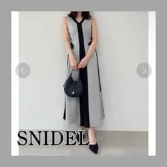 【美品】SNIDEL サイドプリーツバイカラーワンピース 00