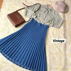 ⭐️レトロ古着　黄緑　リボン　花柄　ブラウス⭐️昭和　ヴィンテージ 春　トップス