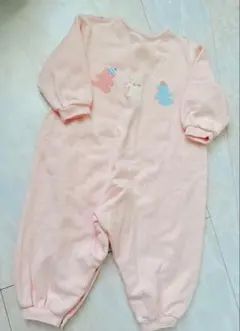 ファミリア　レトロ　旧タグ　80 ピンク色ロンパース くま