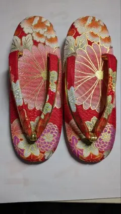 七五三用 赤色 花柄 草履