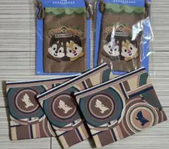 チップとデール プレイグラウンド セット ひも付きポーチ2個ポーチ3個