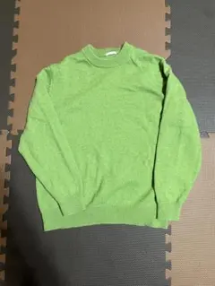 GU Lサイズ 明るいグリーン クルーネックニット