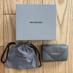 BALENCIAGA 三つ折り財布 ペーパーミニウォレット グレー